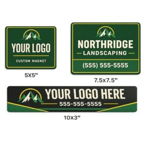 Custom car magnets for business vehicle branding and advertising.